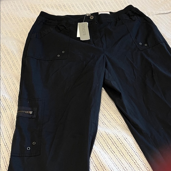 Chico's Black Cool Cargo Pants - Picture 3 of 5